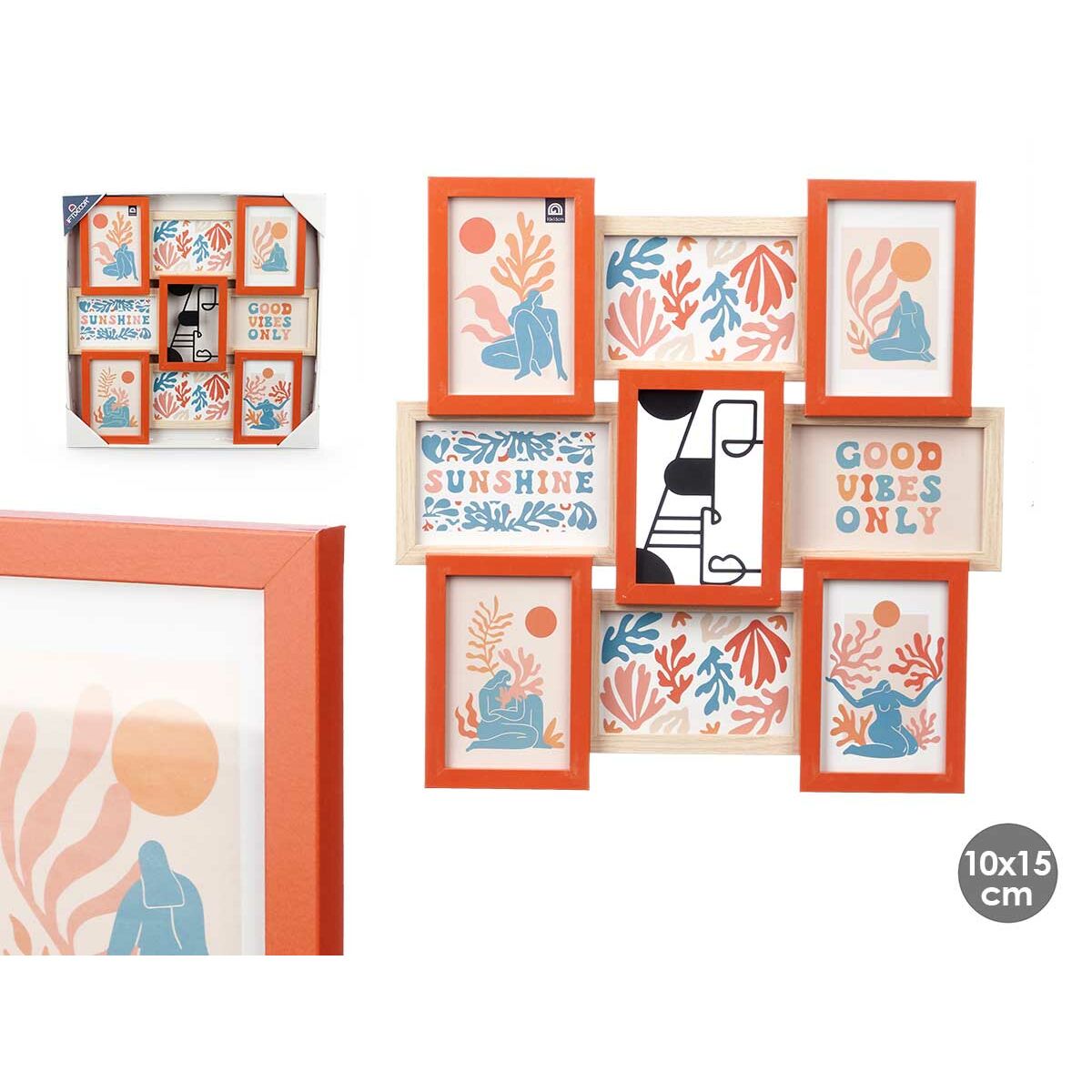 Fotoram Gift Decor Multicolour Metall Trä MDF (6 antal)